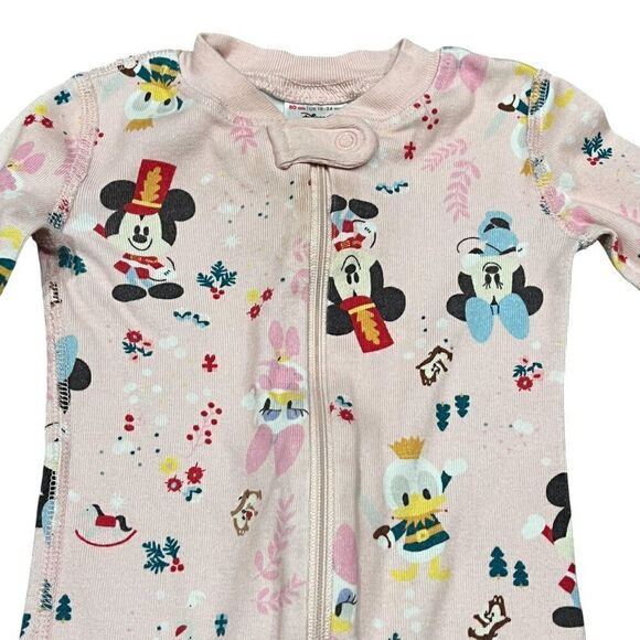 Hanna Andersson Disney Pink Holiday Zip Sleeper Size 18-24M - Picture 2 of 4